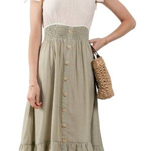 Blu Pepper- Twofer Tie Strap Midi Dress